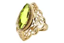 Yellow Peridot 14K Yellow gold Ring Vintage craft vrc017y